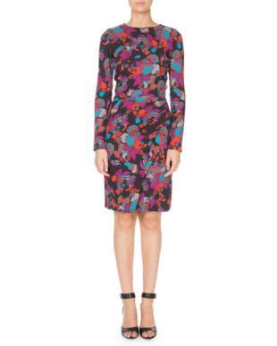 long-sleeve ruched waist floral print dress by givenchy|Nordstrom Rack Pacific Commons Shopping Center.